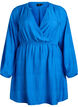 Short textured dress with wrap look, Blue, Packshot image number 0