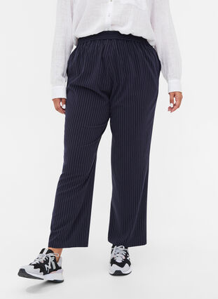 Striped trousers with pockets, Night Sky, Model image number 2