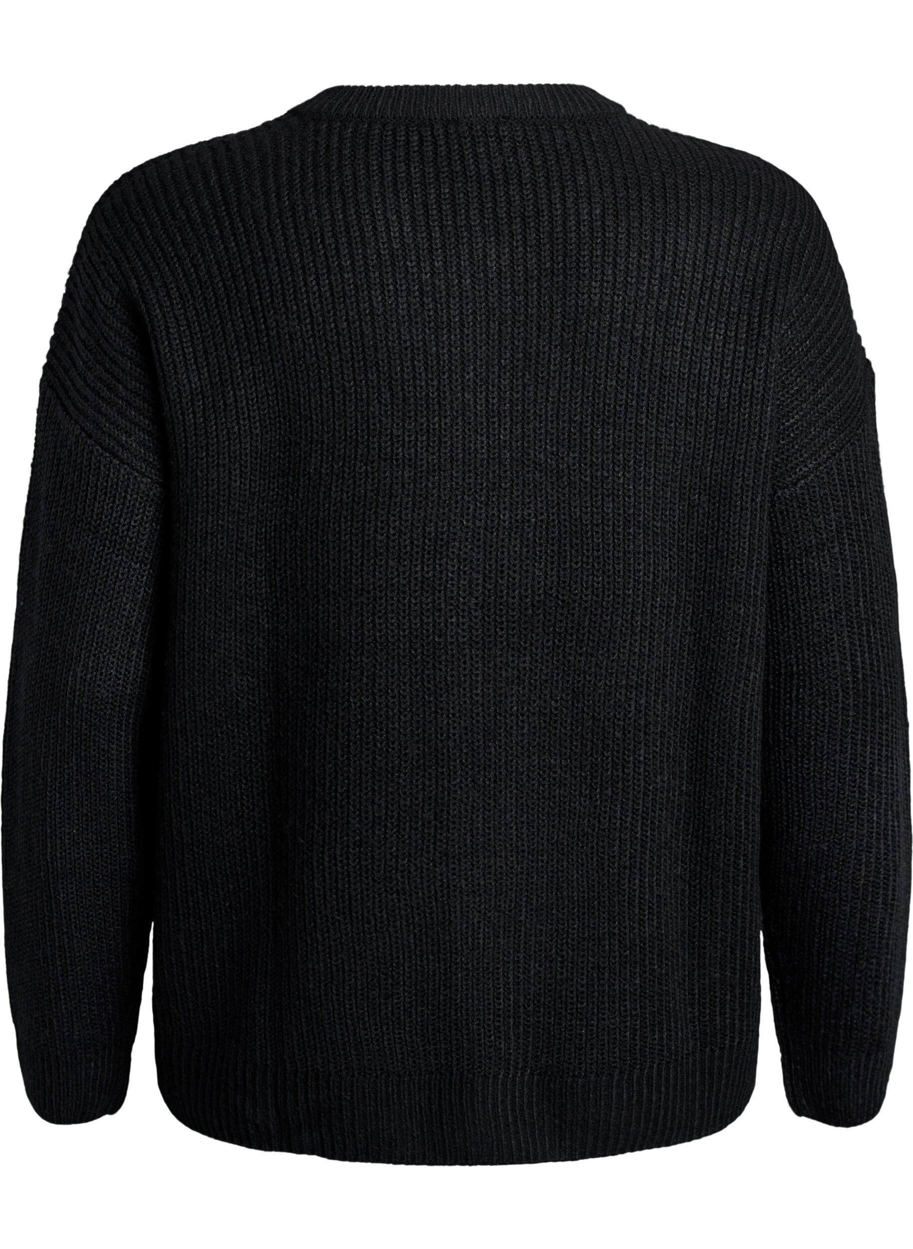 ZizzifashionKnit cardigan with zip, Black, Packshot image number 1