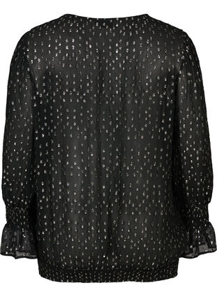 Viscose blouse with silver details, Black, Packshot image number 1