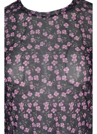 Long-sleeved top in printed mesh, Flower AOP, Packshot image number 2