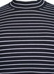 Striped ribbed jersey blouse with a high neck, Black, Packshot image number 2