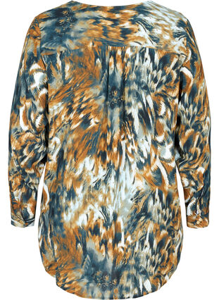Long-sleeved viscose blouse with pattern, Rubber AOP, Packshot image number 1