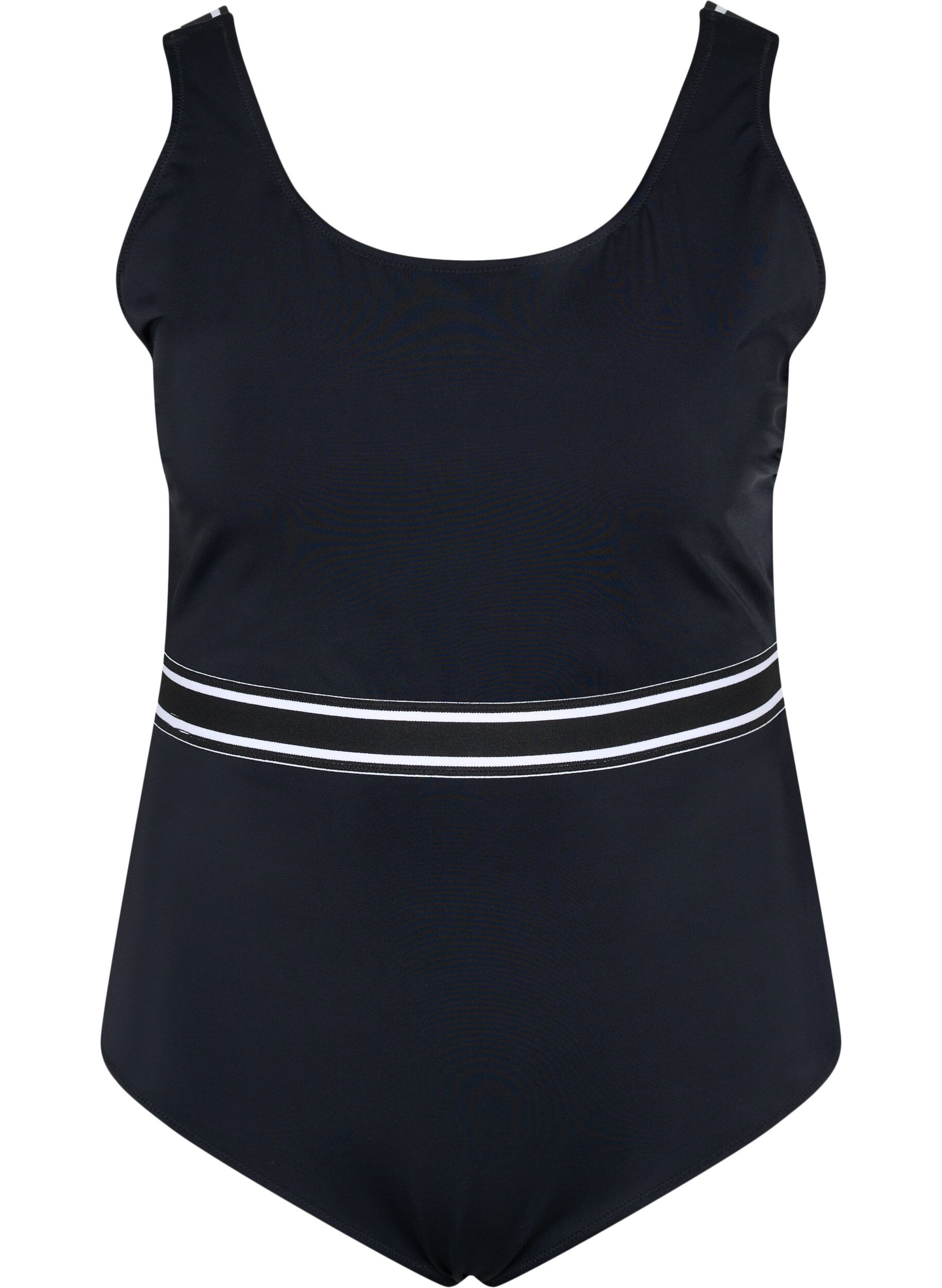 Zizzifashion Bathing suit with rounded neckline, Black, Packshot image number 0