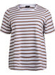 Striped T-shirt in organic cotton, Brown, Packshot image number 0