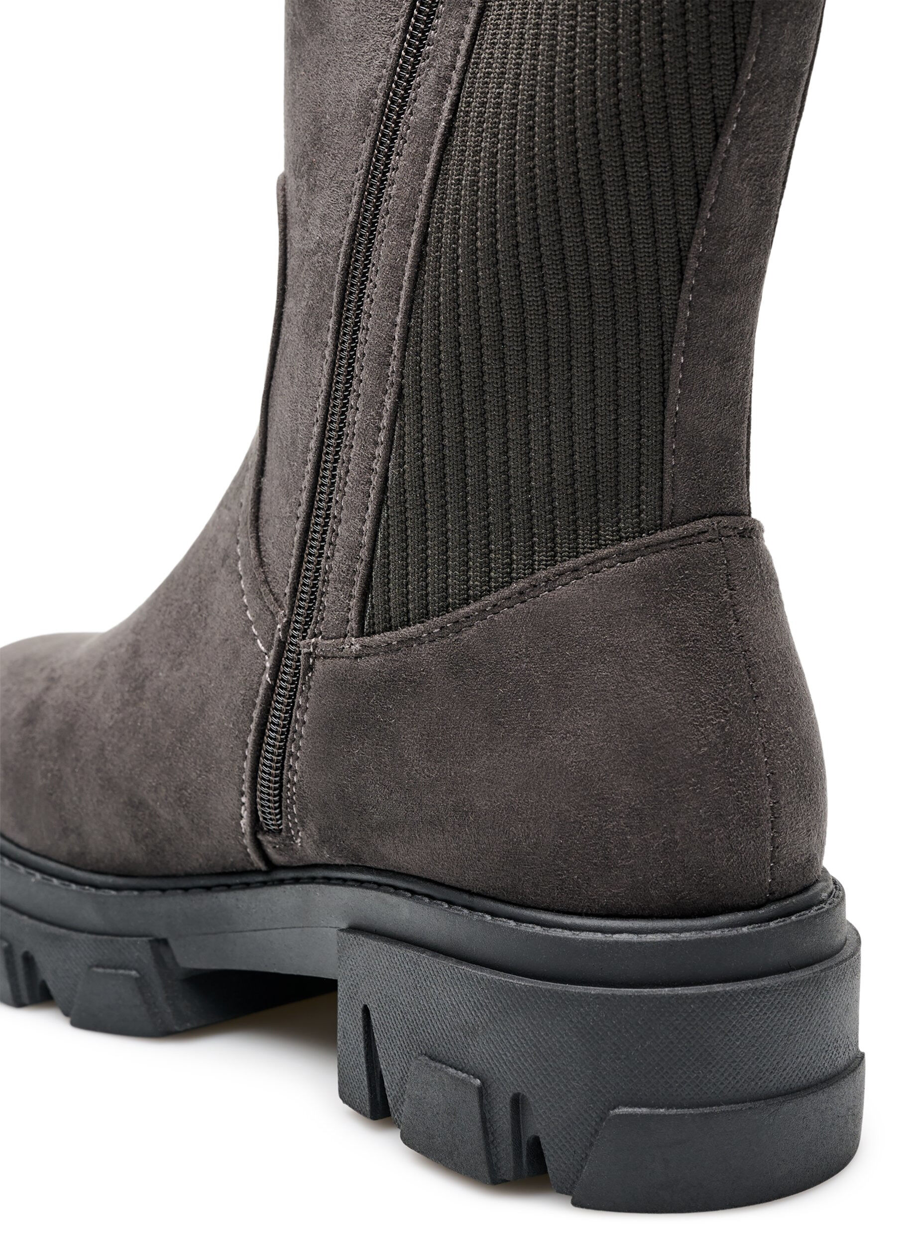 ZizzifashionChunky boot in faux suede, Brown, Packshot image number 2