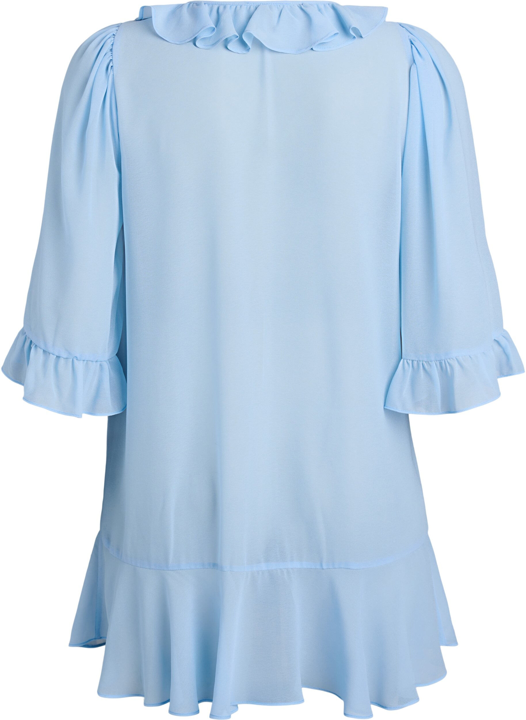 Zizzifashion Tunic with ruffles and 3/4 sleeves, Light Blue, Packshot image number 1