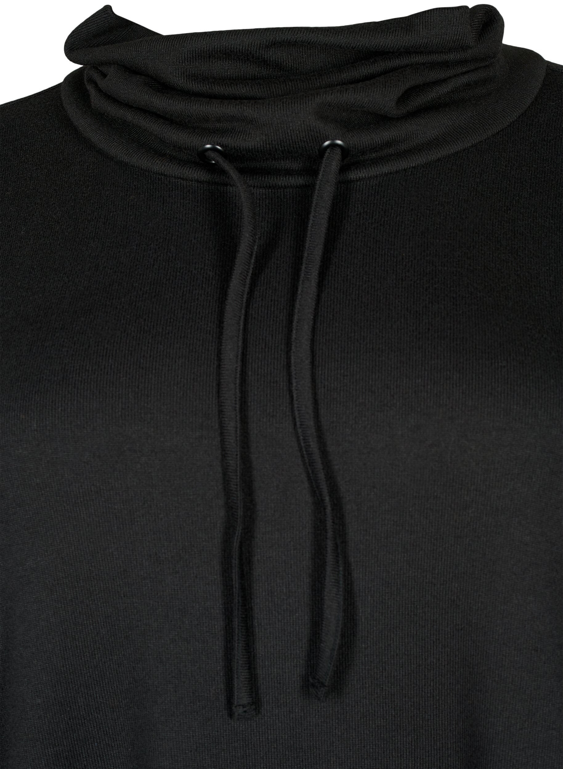 Zizzifashion Jersey dress with high neck and pockets, Black, Packshot image number 2