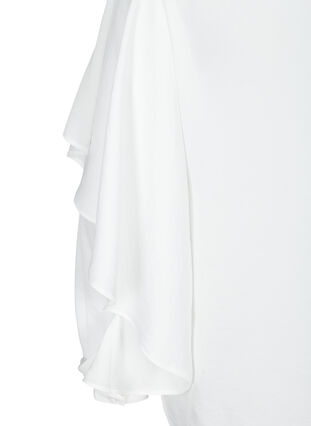 Long-sleeved blouse with a round neck, Snow White, Packshot image number 3
