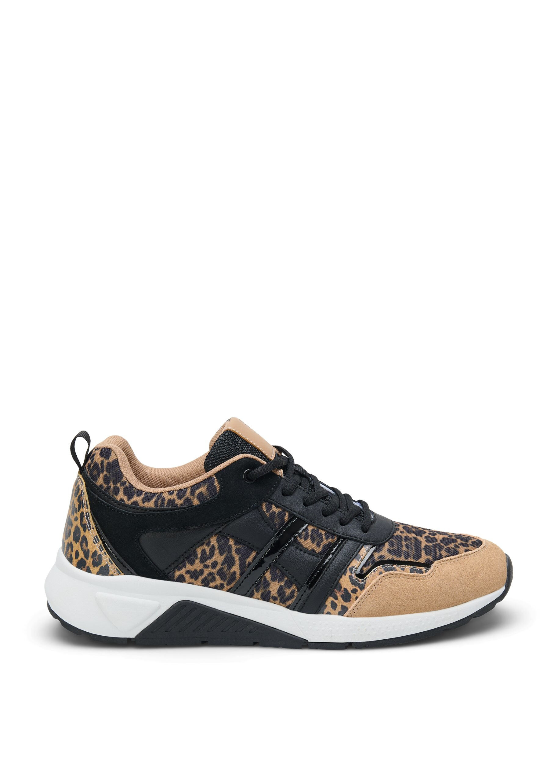 Zizzifashion Wide fit sneakers with leopard print, Leopard Print, Packshot image number 0