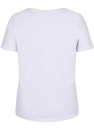 Printed cotton t-shirt, B. White w. Black, Packshot image number 1