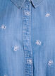 Denim-look lyocell shirt with floral embroidery, Light Blue, Packshot image number 2