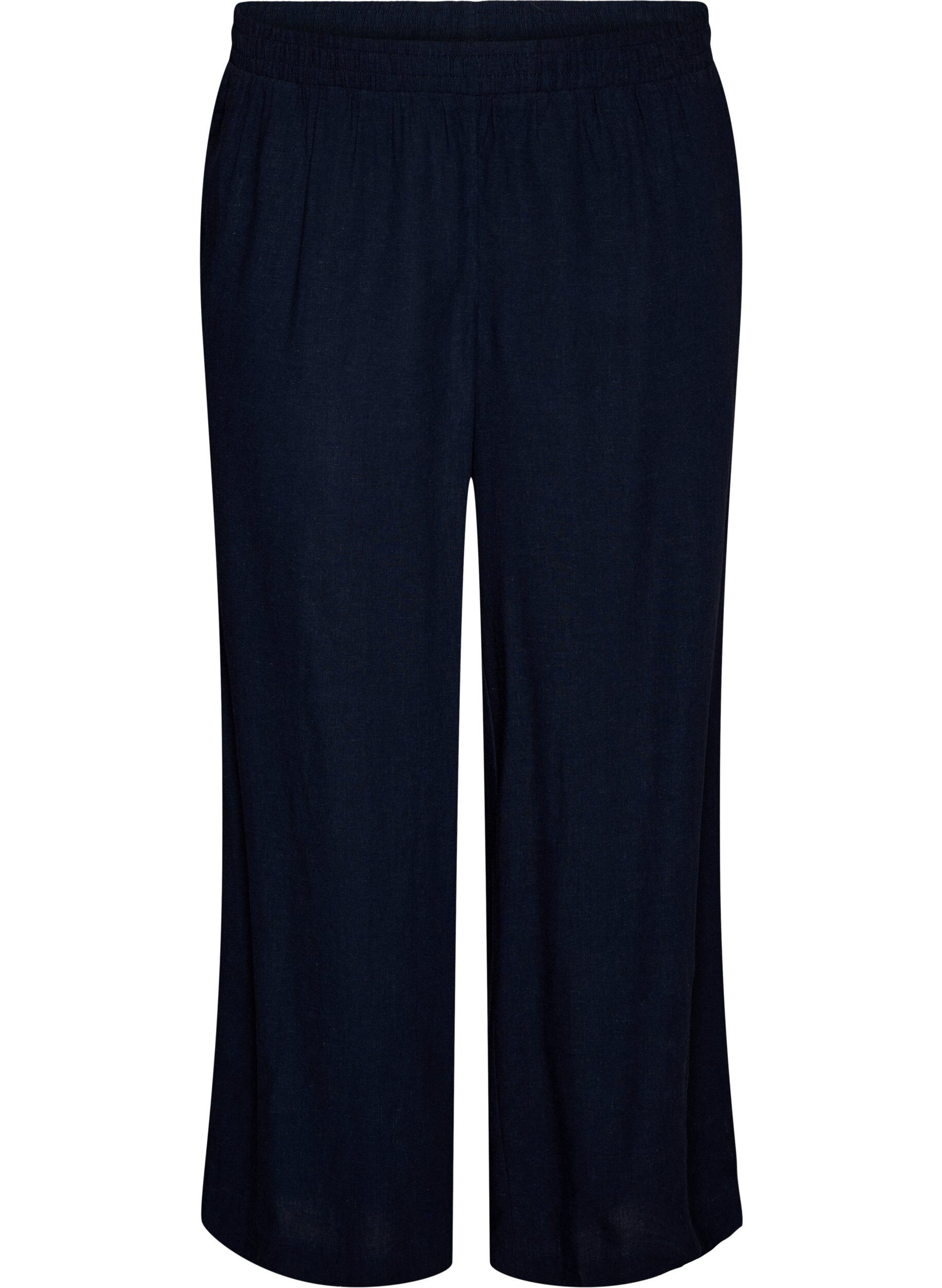 Zizzifashion Wide-leg linen and viscose trousers, Blue, Packshot image number 0