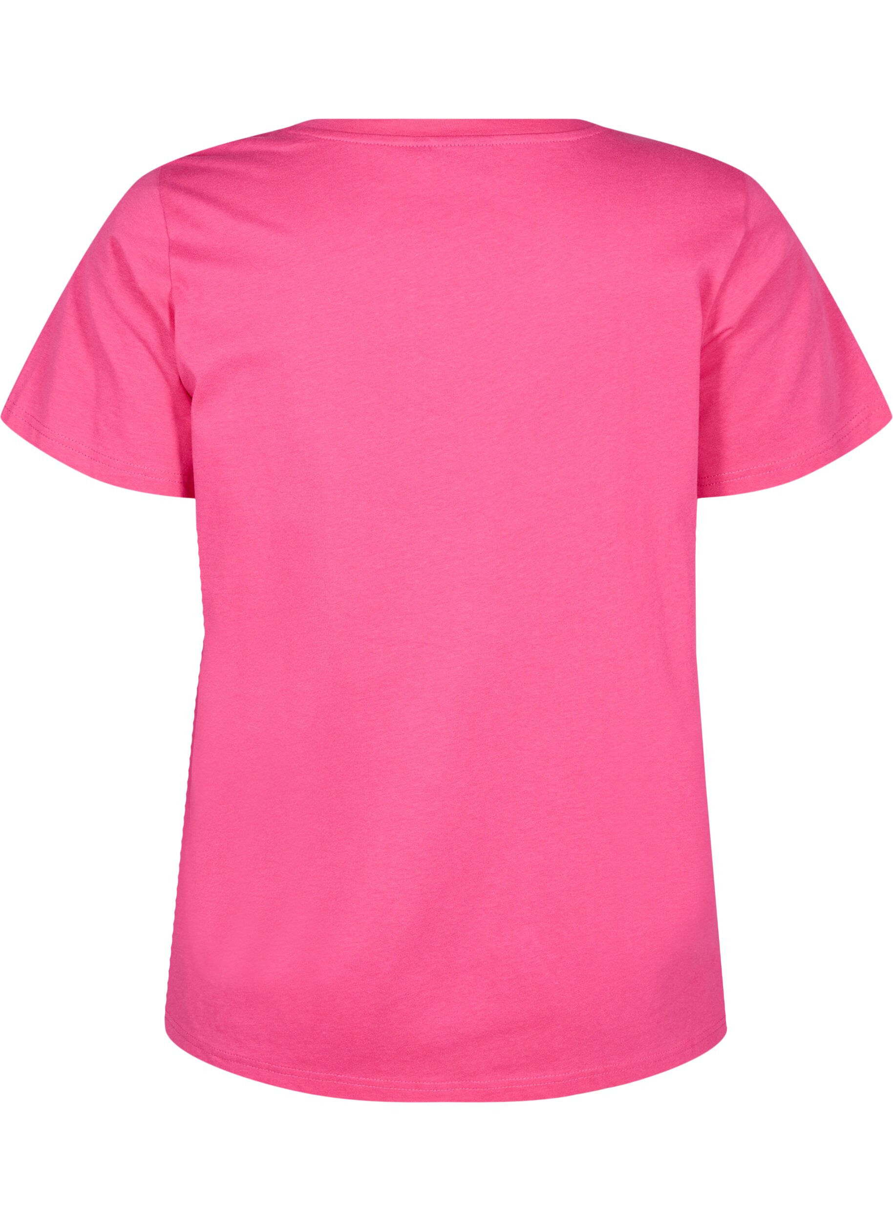 Zizzifashion Cotton T-shirt with motif, Raspb. w. Strawberry, Packshot image number 1