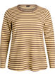 Striped blouse with long sleeves, Brown, Packshot image number 0