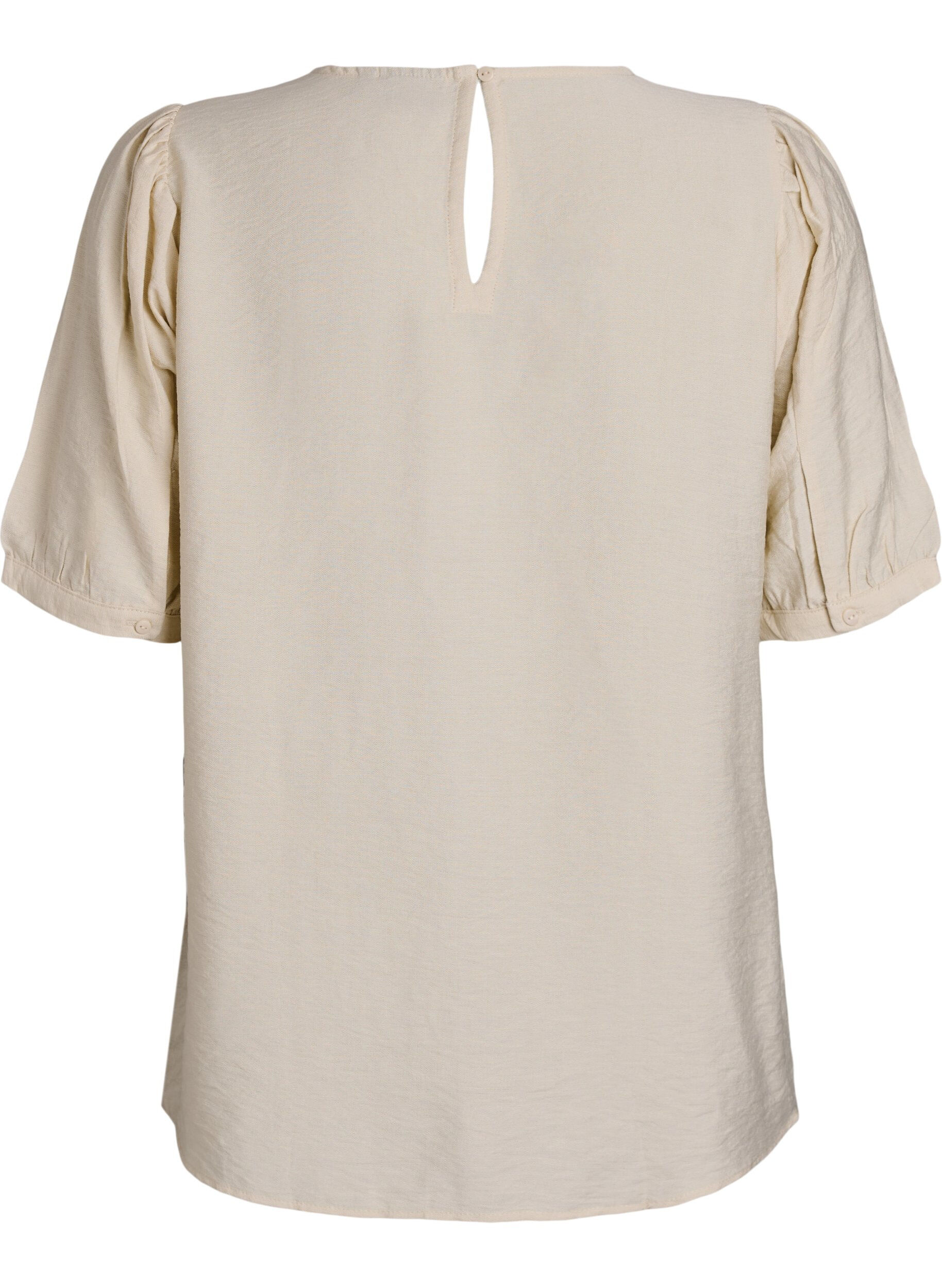 Zizzifashion Viscose blouse with 1/2 sleeves, Beige, Packshot image number 1