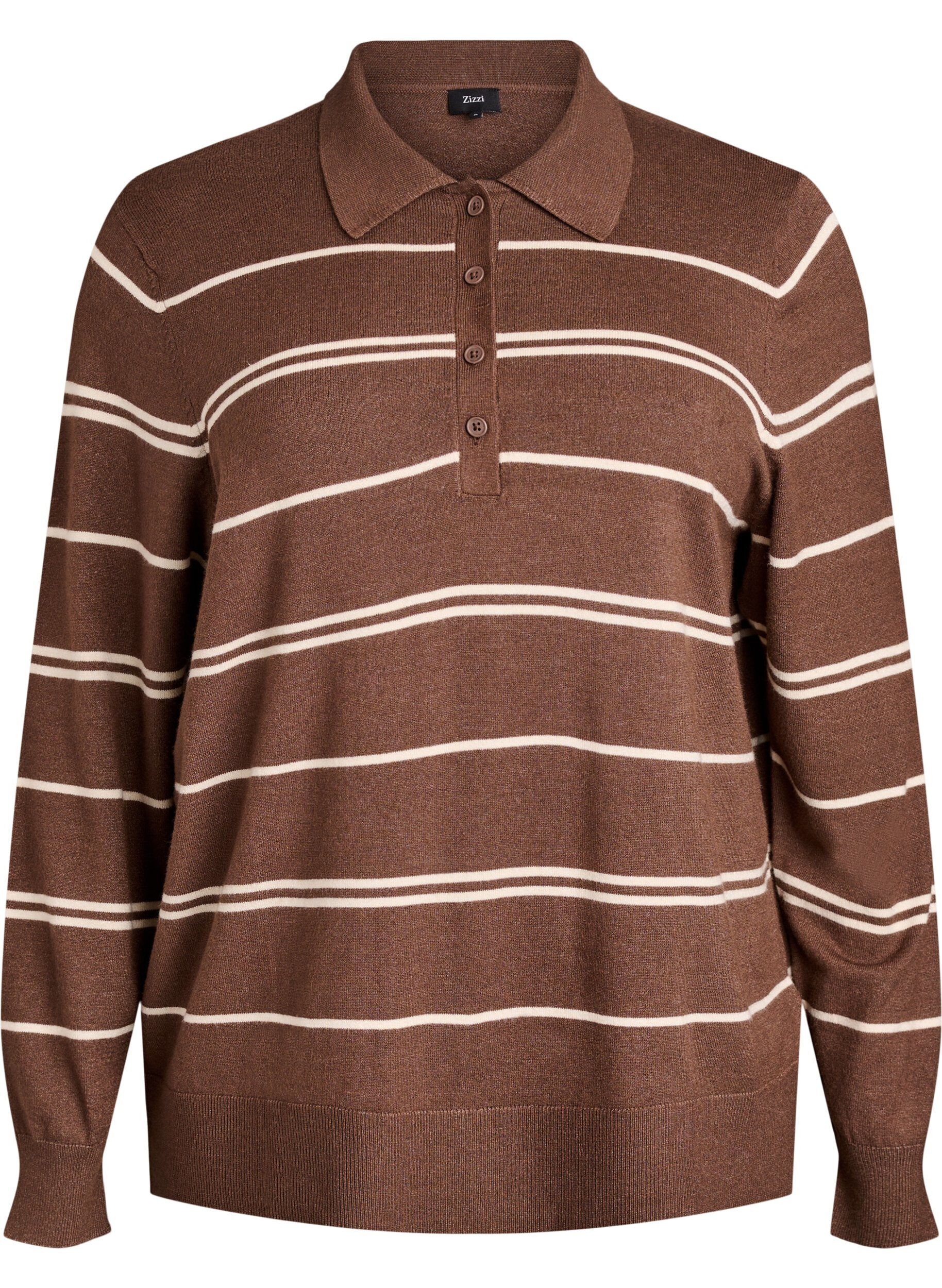 Knit blouse with collar