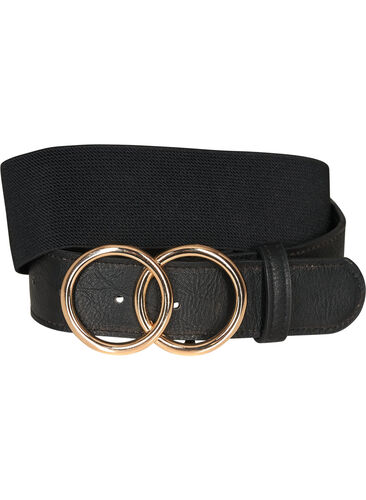 Imitation leather waist belt, Black, Packshot image number 0