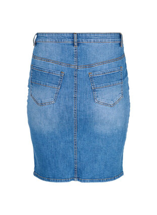 Close-fitting cotton denim skirt, Blue denim, Packshot image number 1