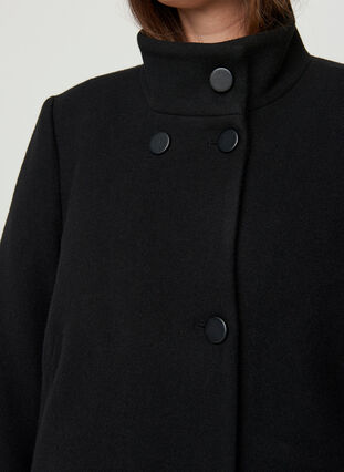 High neck jacket with buttons, Black, Model image number 2