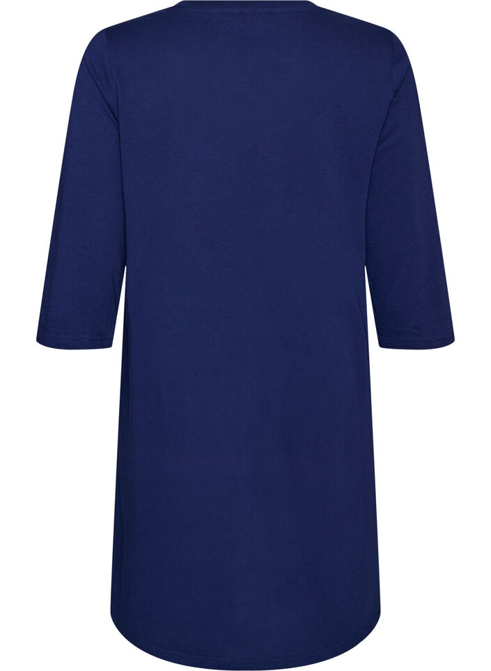 Nightdress in organic cotton with Christmas motif, Blue, Packshot image number 1