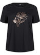 FLASH - T-shirt with motif, Black R. Gold Flower, Packshot image number 0