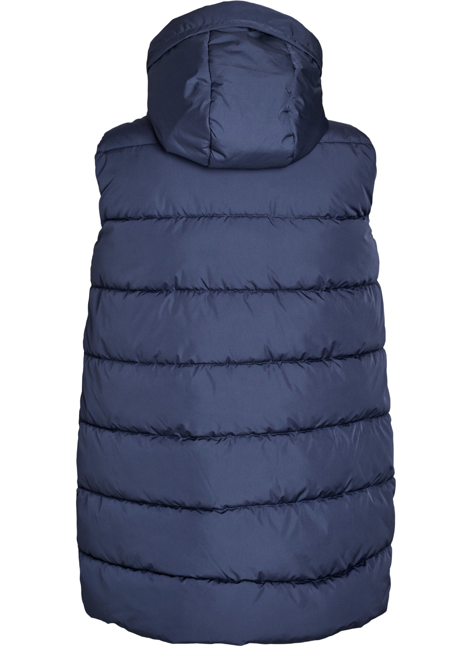 Zizzifashion Long vest with hood and pockets, Blue, Packshot image number 1