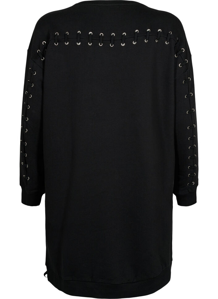 Sweater tunic with drawstring details, Black, Packshot image number 1