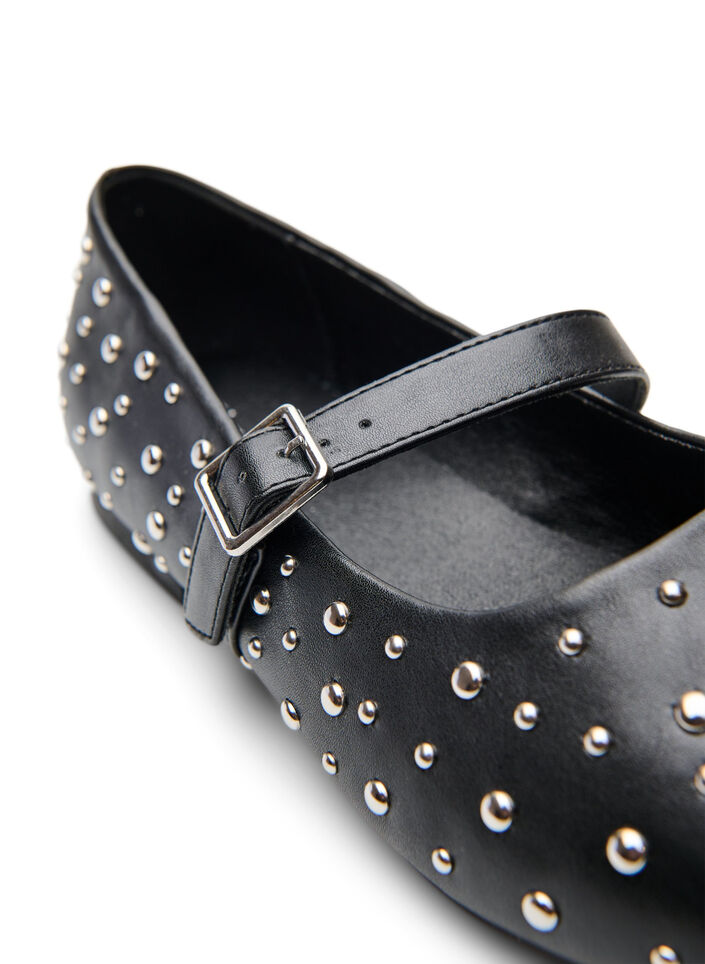 Ballerina with studs, Black, Packshot