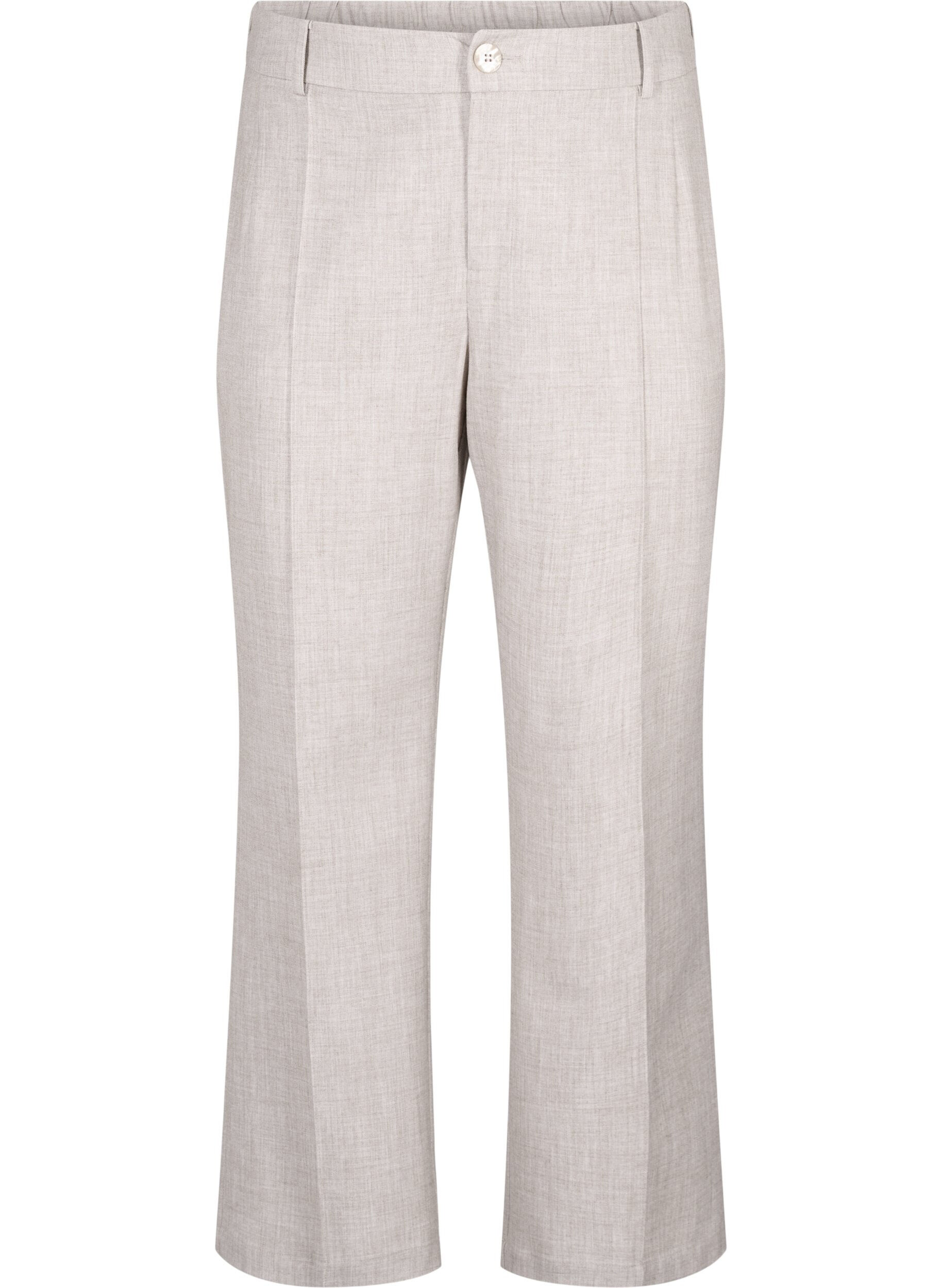 Zizzifashion Melange trousers with elastic and button closure, String, Packshot image number 0