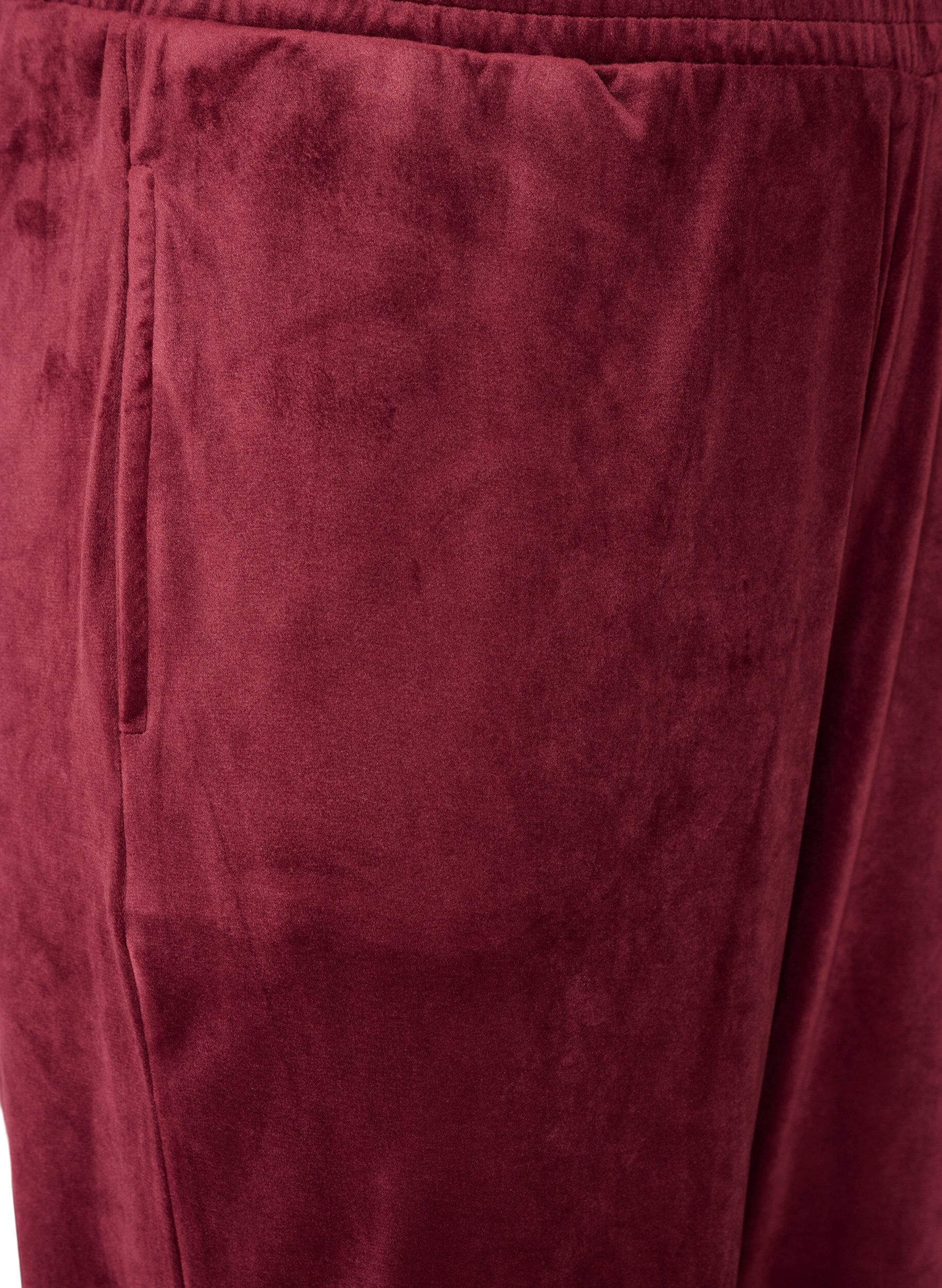ZizzifashionLoose velour trousers, Red, Packshot image number 2