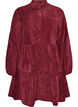 Corduroy dress with A-line shape and stand collar, Red, Packshot image number 0