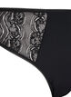Lace brazilian panties in microfibre, Black, Packshot image number 2