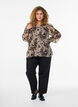 Blouse with floral print, Black, Model image number 1