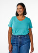 Basic plain cotton t-shirt, Blue, Model image number 0