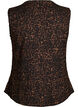 Sleeveless top with a wavy texture and button fastening, Brown, Packshot image number 1