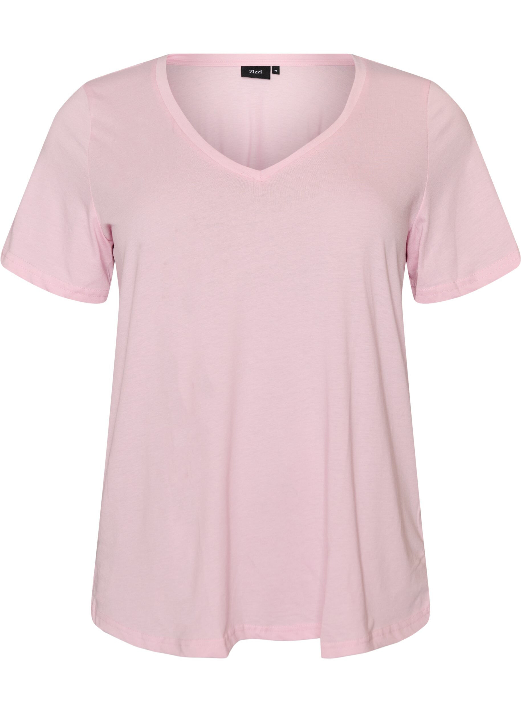 Zizzifashion Short sleeve t-shirt with v-neckline, Rose, Packshot image number 0