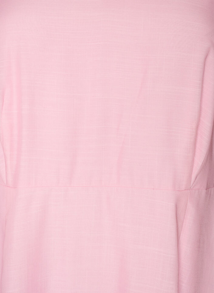 Midi dress with an empire line and floral print, Pink, Packshot