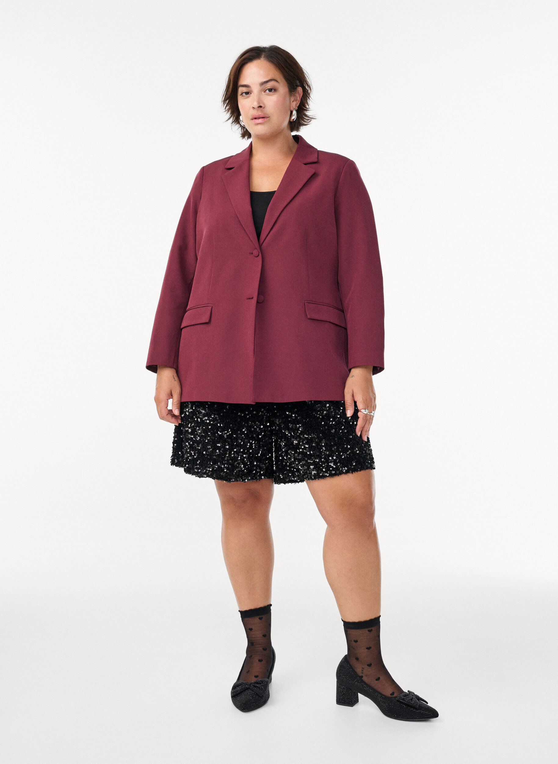 ZizzifashionClassic blazer with button fastening, Red, Model image number 1