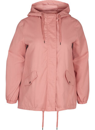 Short jacket with a hood and pockets, Ash Rose, Packshot image number 0