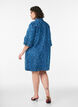 Denim dress with floral print and chest pockets, Blue, Model image number 2