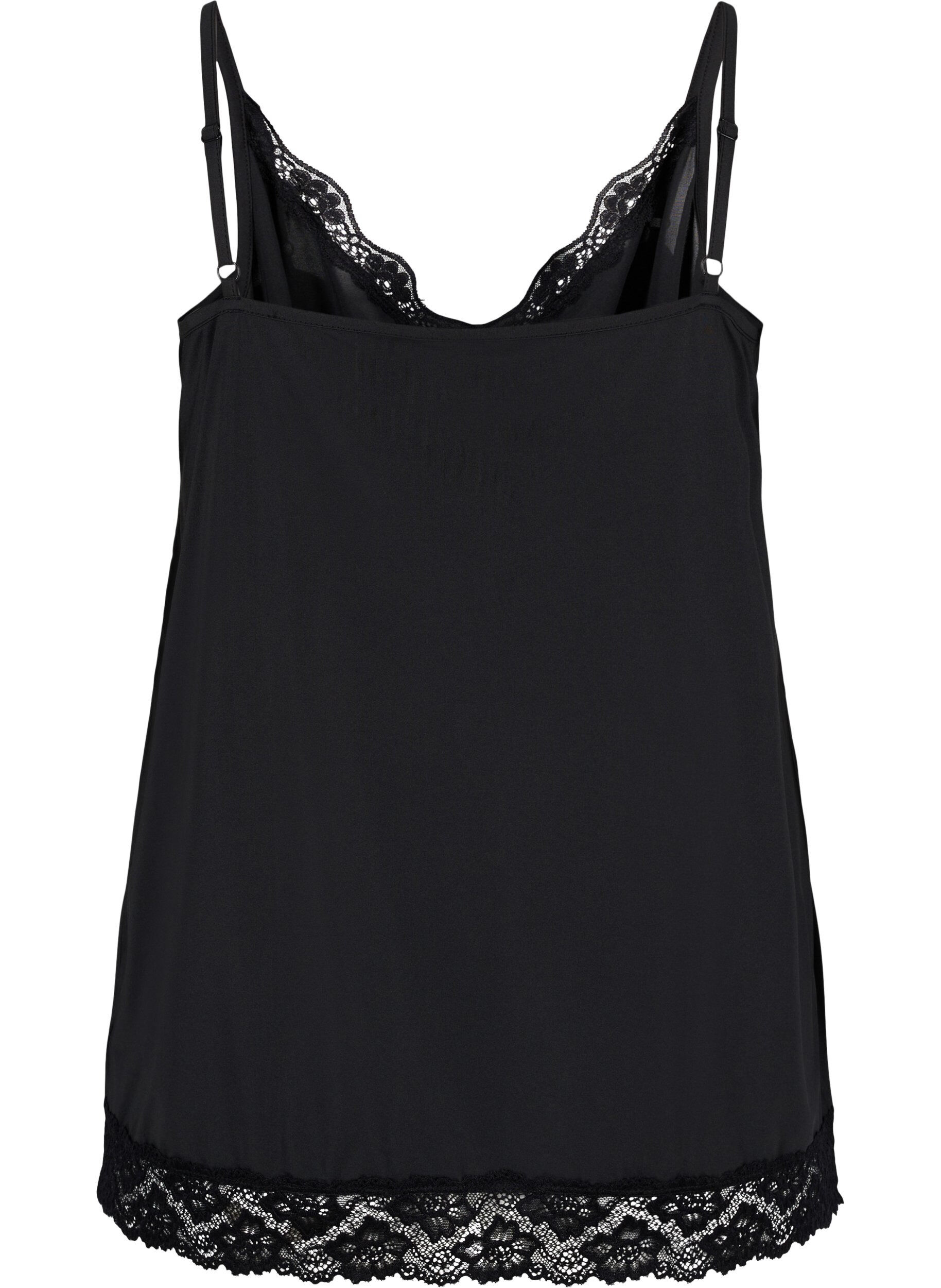 Zizzifashion Night top with lace details, Black, Packshot image number 1