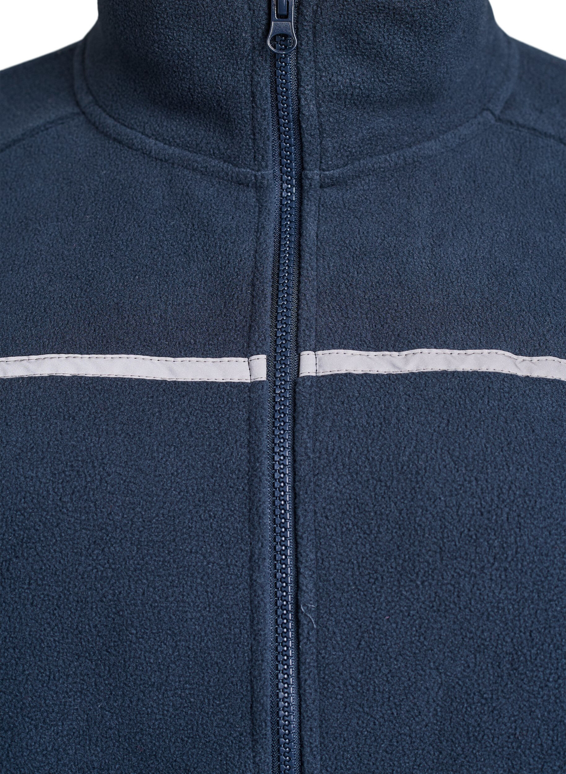 Zizzifashion Fleece jacket with zip and reflective tape, Blue, Packshot image number 2