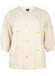 3/4 sleeve knitted blouse with lemons, P. Stone Mel. Lemon, Packshot image number 0