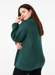 Knitted sweater with high neck and zipper, Green, Model image number 2
