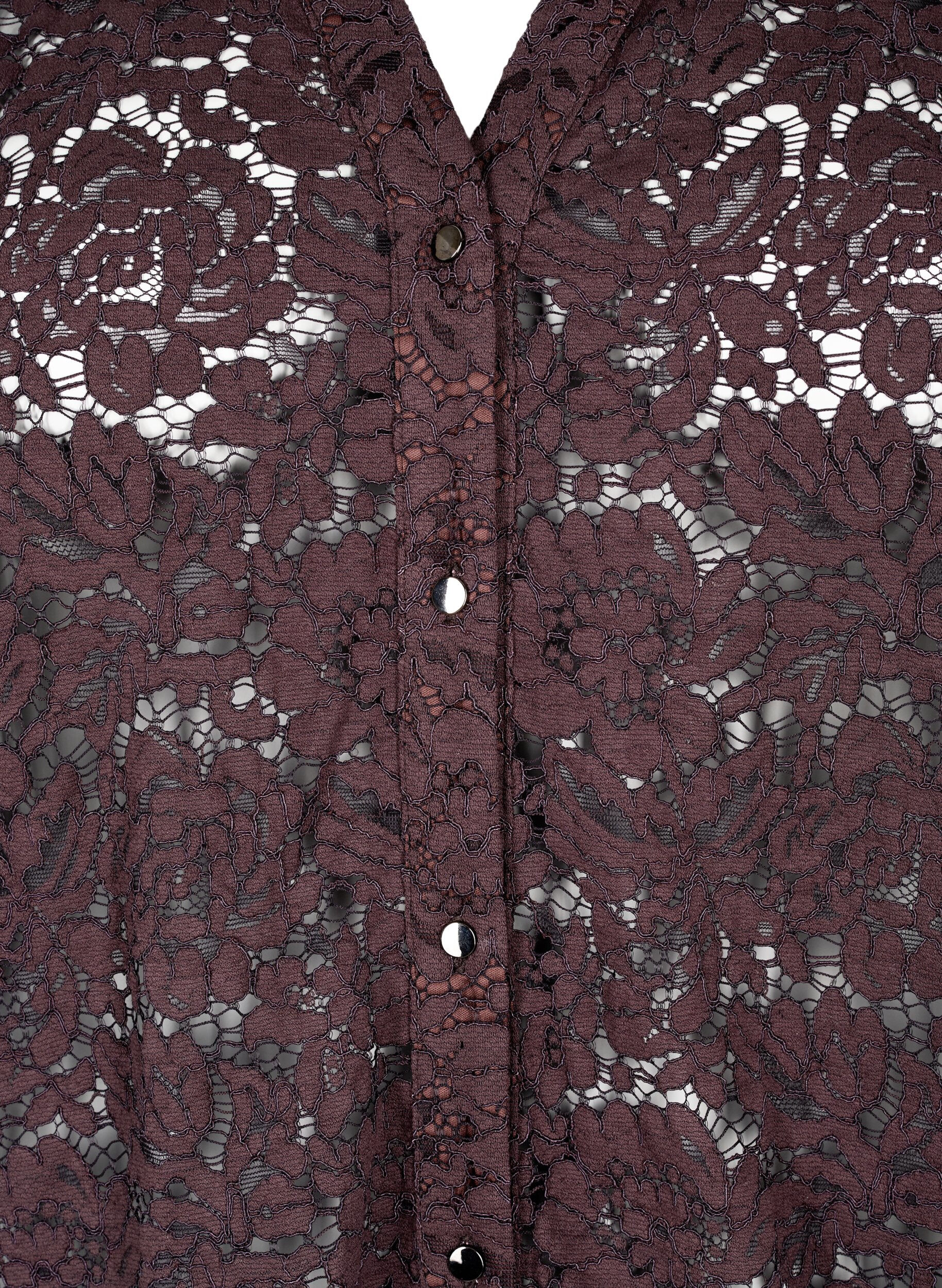 Zizzifashion Lace shirt with A-shape, Fudge, Packshot image number 2