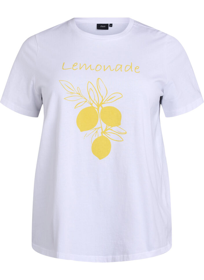T-shirt with citrus print, White, Packshot image number 0