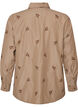 Striped shirt with embroidered flowers, Brown, Packshot image number 1
