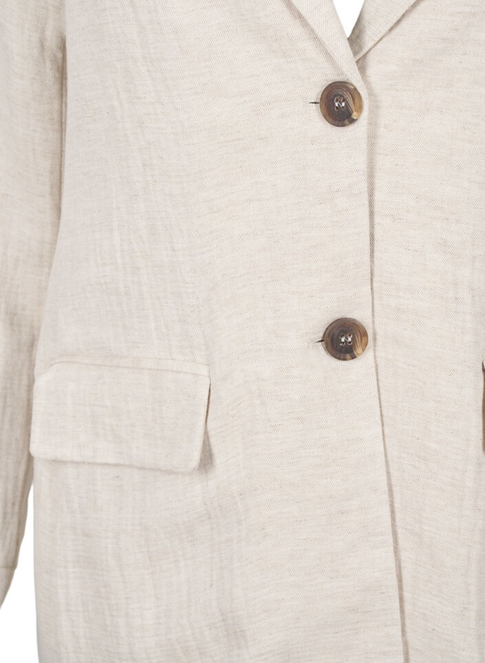 Blazer in a material blend with linen, Rainy Day, Packshot image number 2
