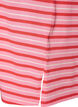 Long oversized striped T-shirt in organic cotton, Pink, Packshot image number 3